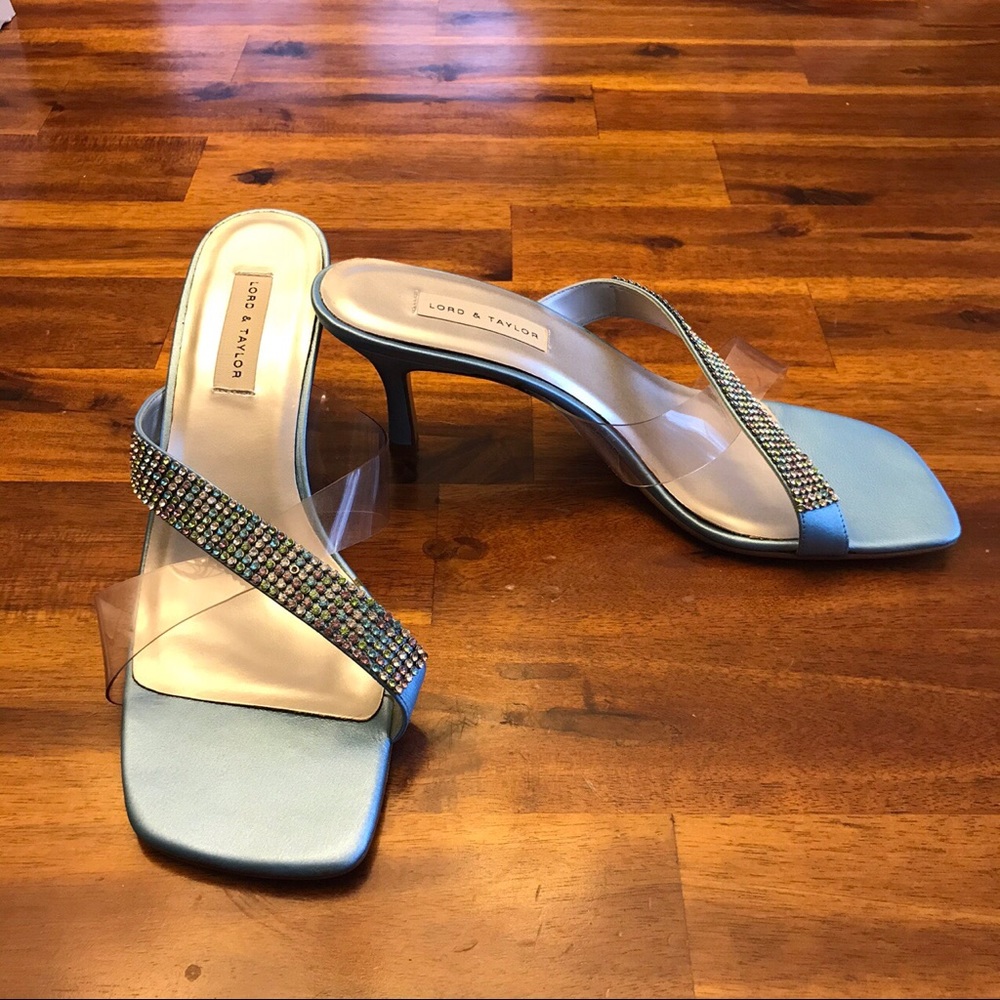 Lord and Taylor baby blue rhinestone sandal